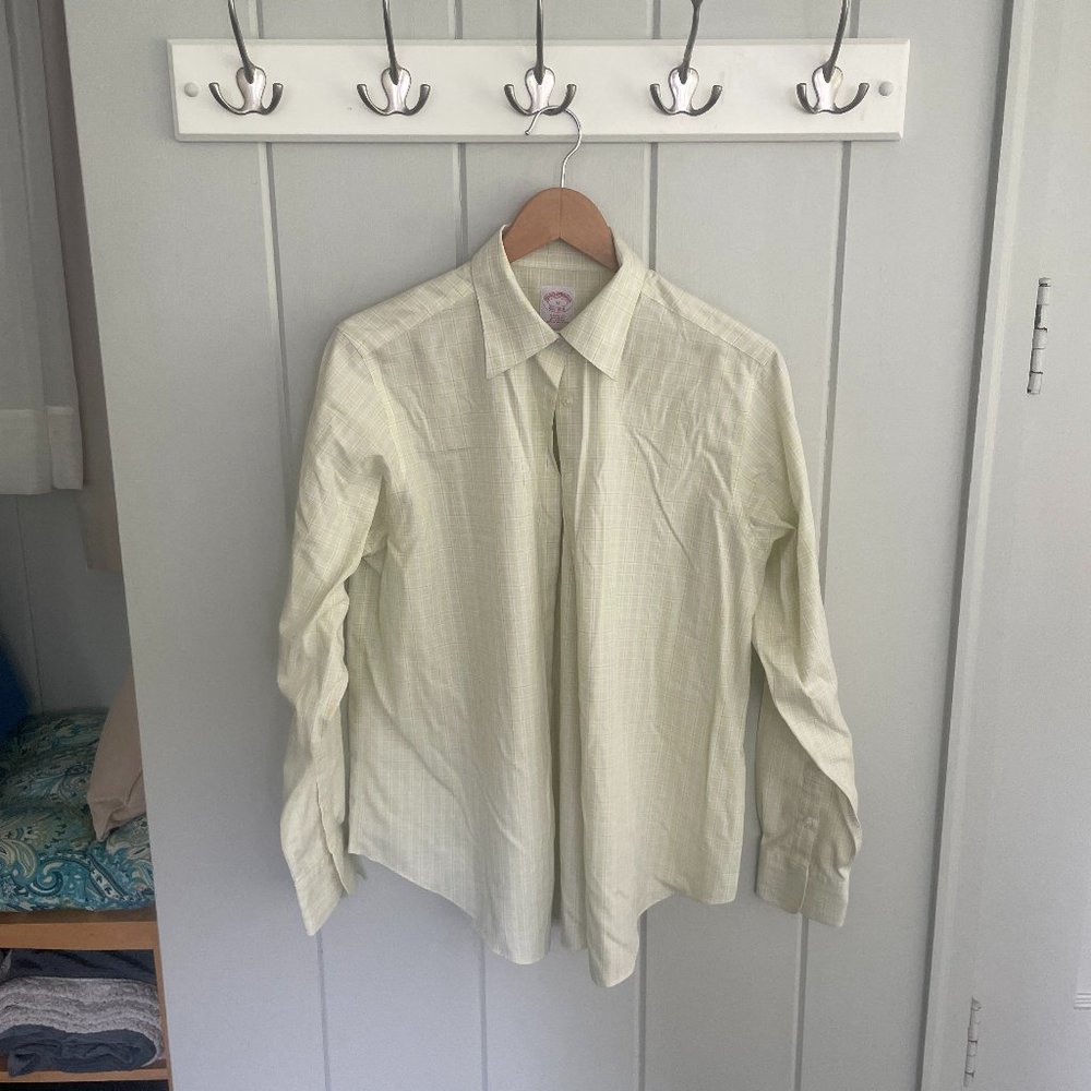 Brooks Brothers 12 Classic Fit Yellow-Green Plaid Blouse